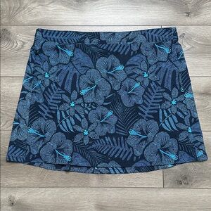 RipSkirt Hawaii 19” Wrap Beach Coverup Skirt Blue Floral‎ Size XXL